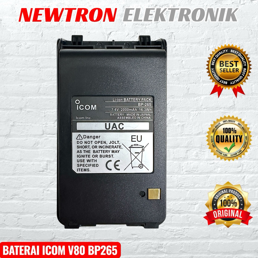 Baterai HT ICOM IC V80 BP265 Kapasitas Besar 2200mAh Lithium ICT70A ICV80 ICU80 ICU80L IC T70A U80 U