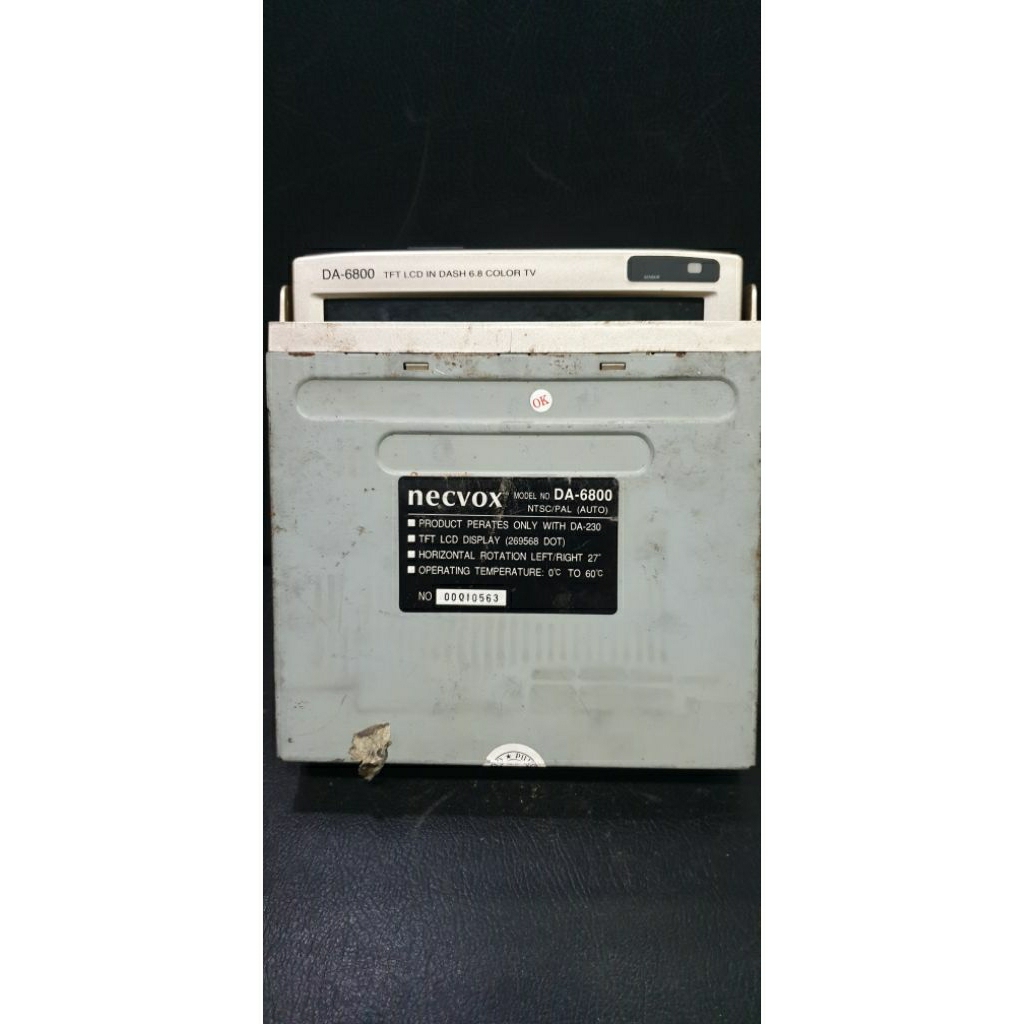TV indash motorized Necvox DA6800 kondisi rusak layar blank