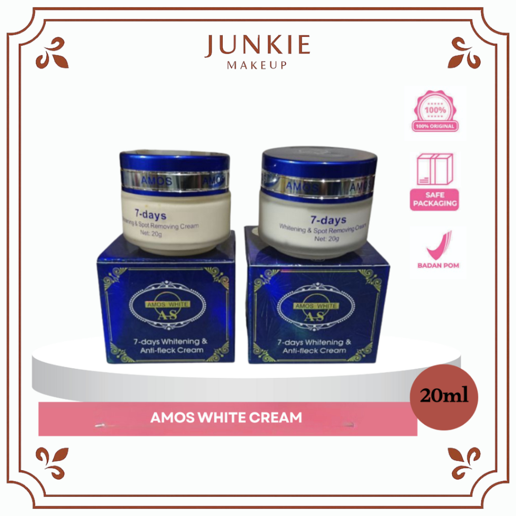 Cream Amos White Krim Wajah Untuk Mencerahkan Kulit Wajah Krim Siang / Malam - Amos White Original K