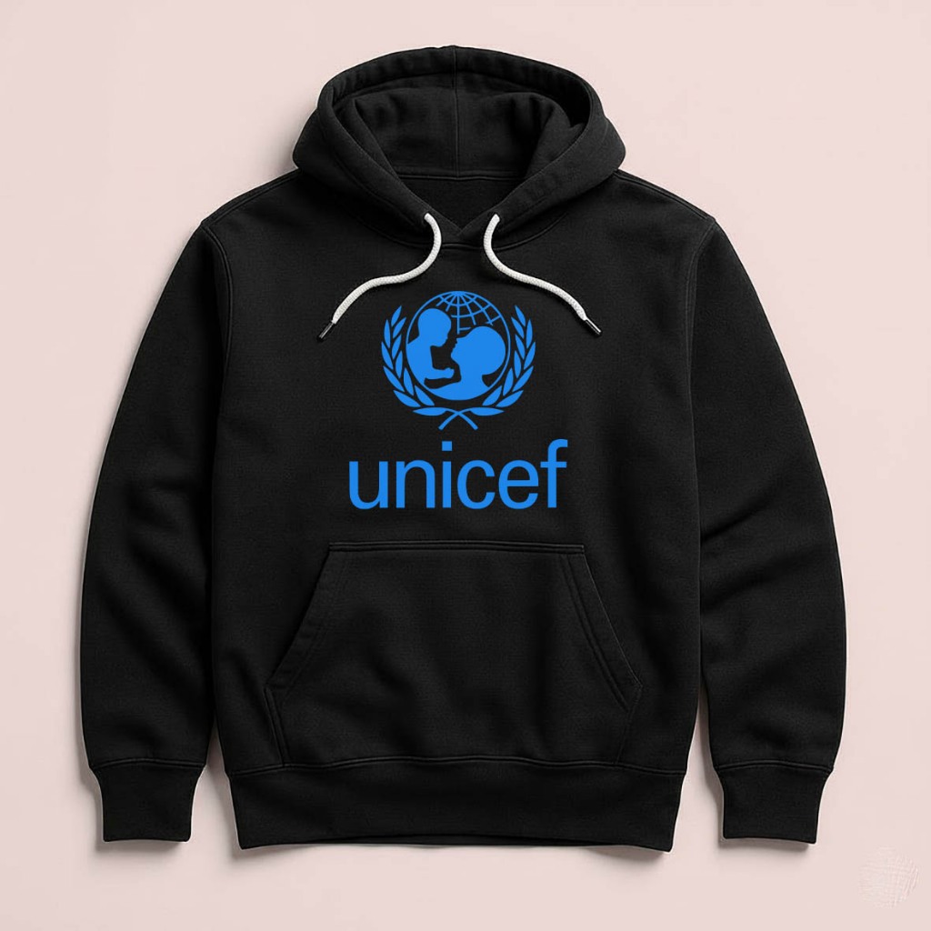 Hoodie UNICEF Sweater Fleece Hoodie Black Hitam Cloth