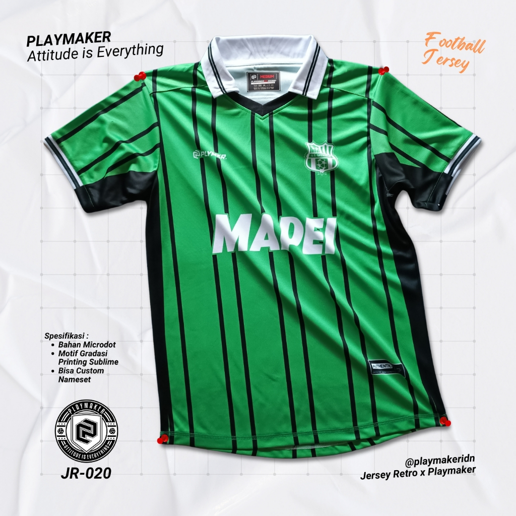 Jersey PLAYMAKER JR-020 Premium Bahan Microdot – Sassuolo Jay Idzes Edition