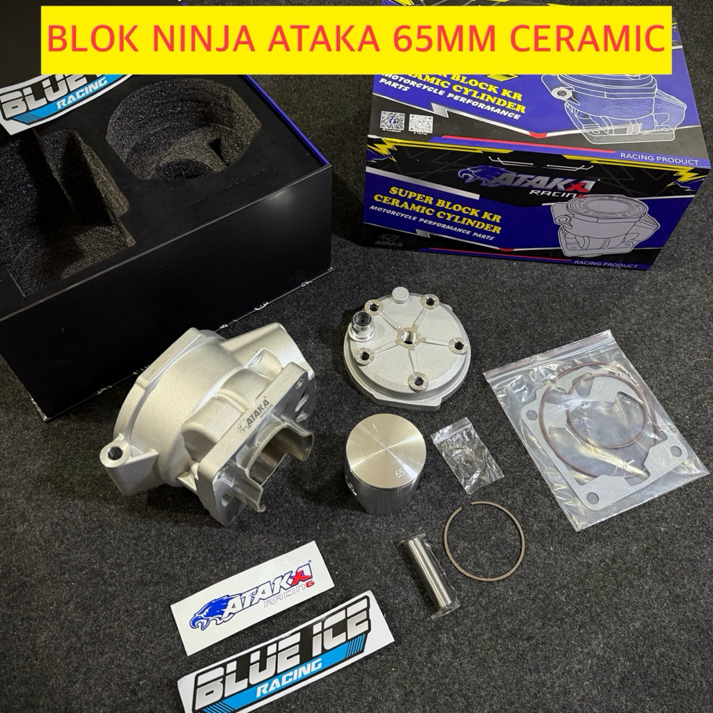 ATAKA CYLINDER BLOK NINJA 65MM RR R KR SERPICO SSR BLOK CERAMIC BLOK RACING BLUEICERACINGTEAM