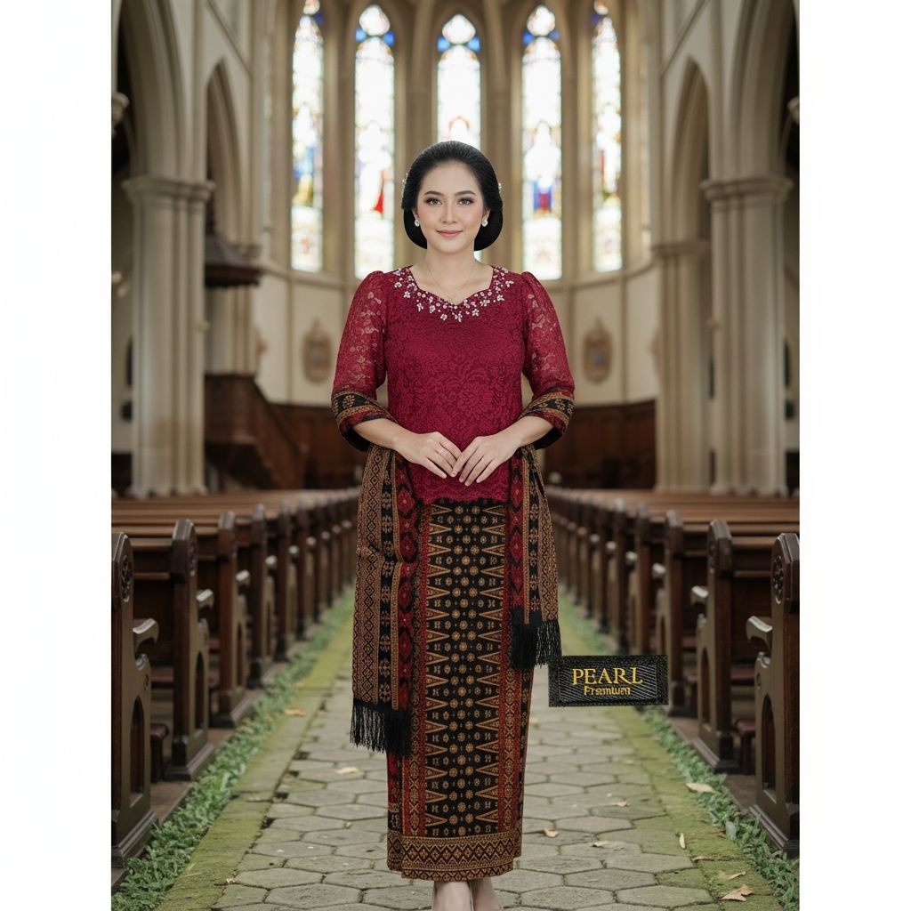 stelan kebaya payet leher