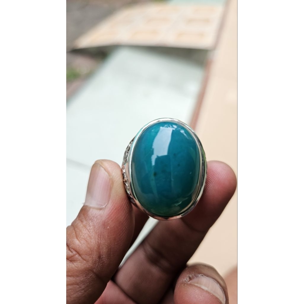 Bacan Medium Kristal Ring Perak Handmade