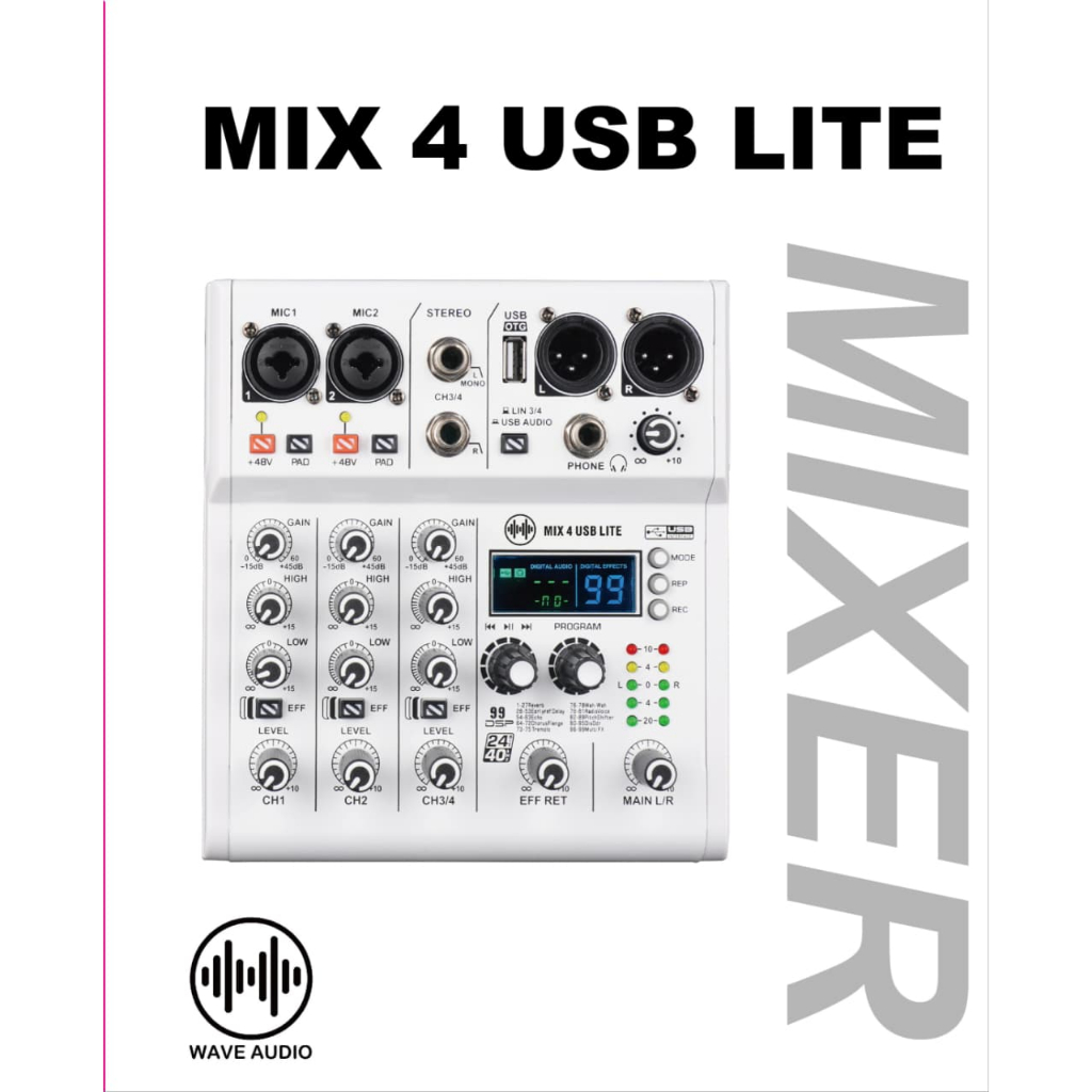 WAVE MIX4USB LITE mini mixer audio USB soundcard personal monitor