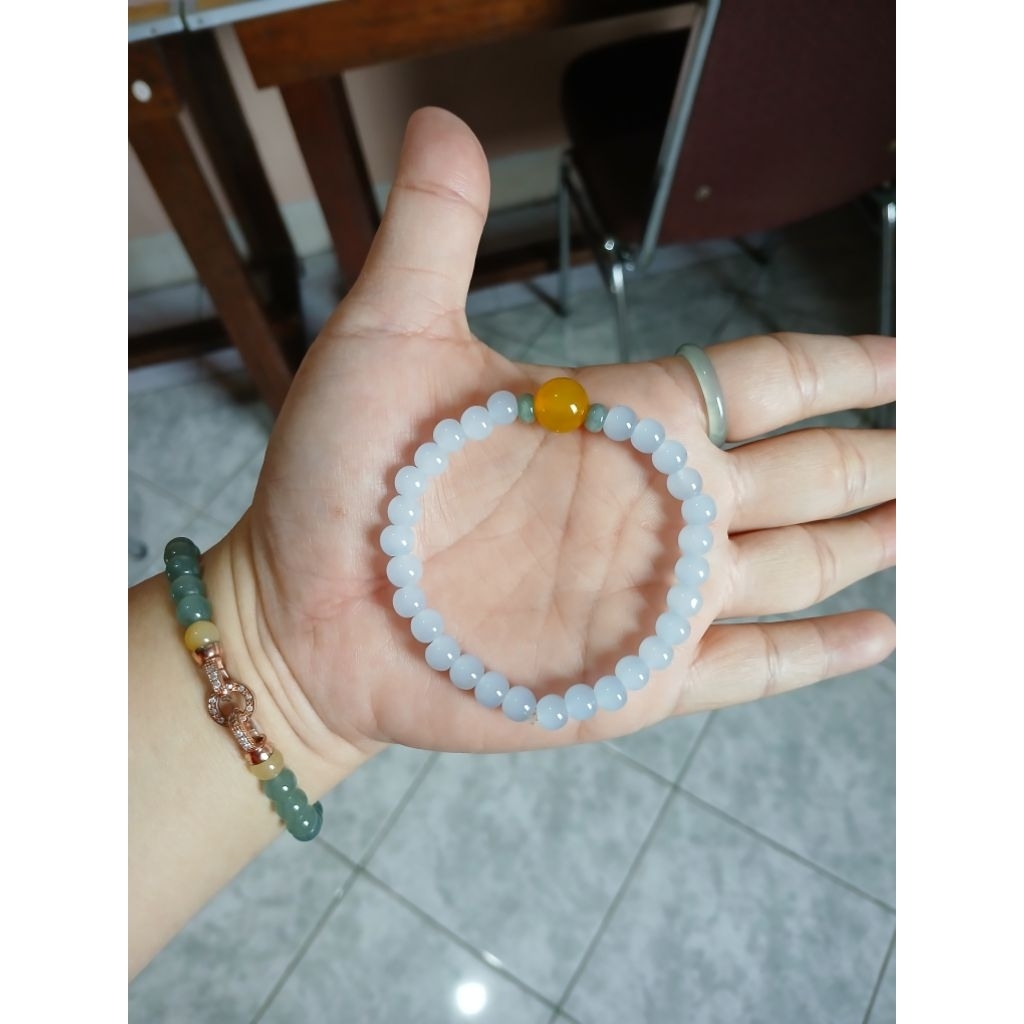 Gelang Giok Hetian Biru Muda