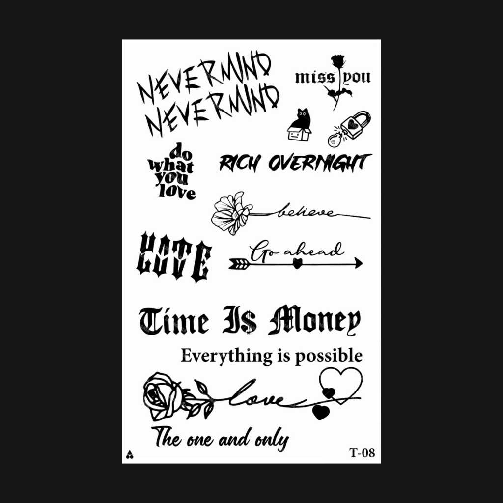 TM-Sticker tattoo temporary semi permanen Tulisan 08