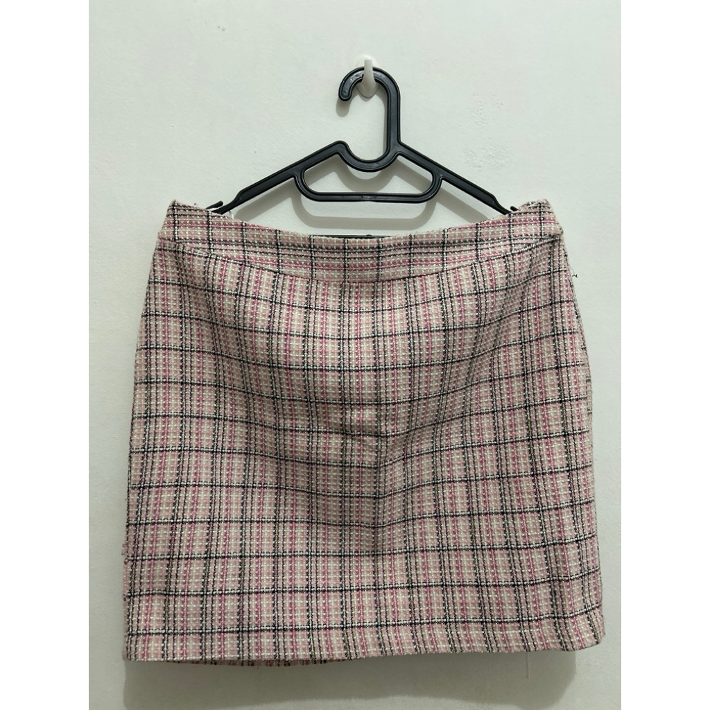 (PRELOVED) Rok Tweed Pink | Tweed Skirt