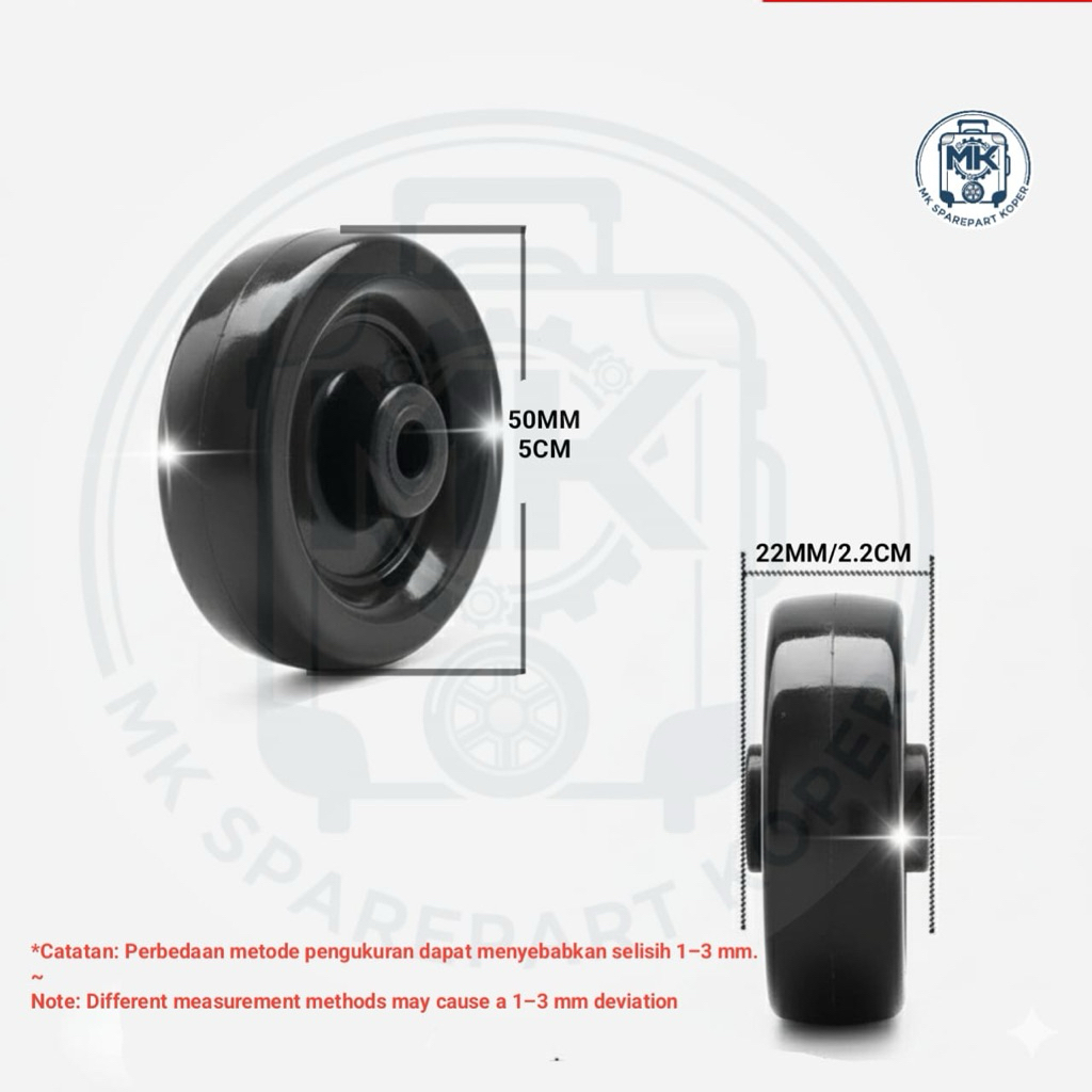Roda Koper Single Tebel Hitam Glosy