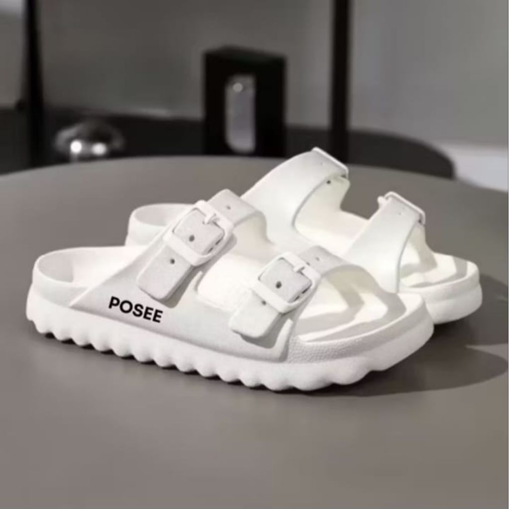 Sandal Slop Posee Wanita Karet Eva Premium Ringan Awet Lentur Anti Slip Waterproof Bantalan Sol Empu