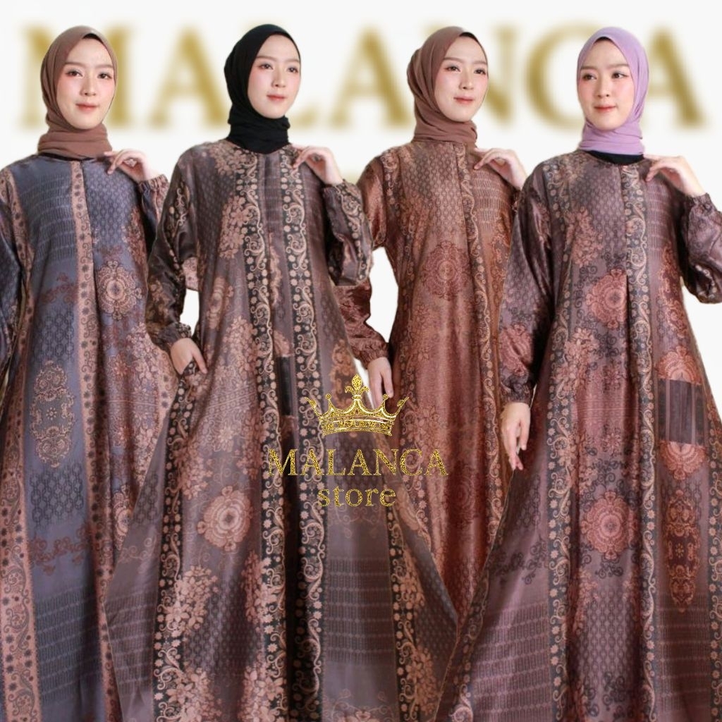Baju Gamis Silky Motif Terbaru Armani silk Dress Kondangan