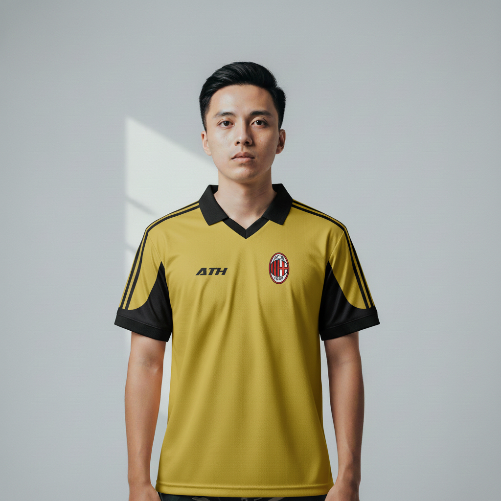 ATHLETIC SPORTWEAR - Jersey Vintage Bola Fantasy Ac-Milan 1999-00 Fullprinting Casual - Atasan