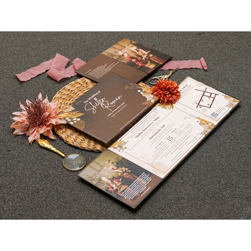 Undangan Pernikahan Premium | Undangan Hardcover Lipat 3 | Undangan VIP | Undangan Custom Landscape 