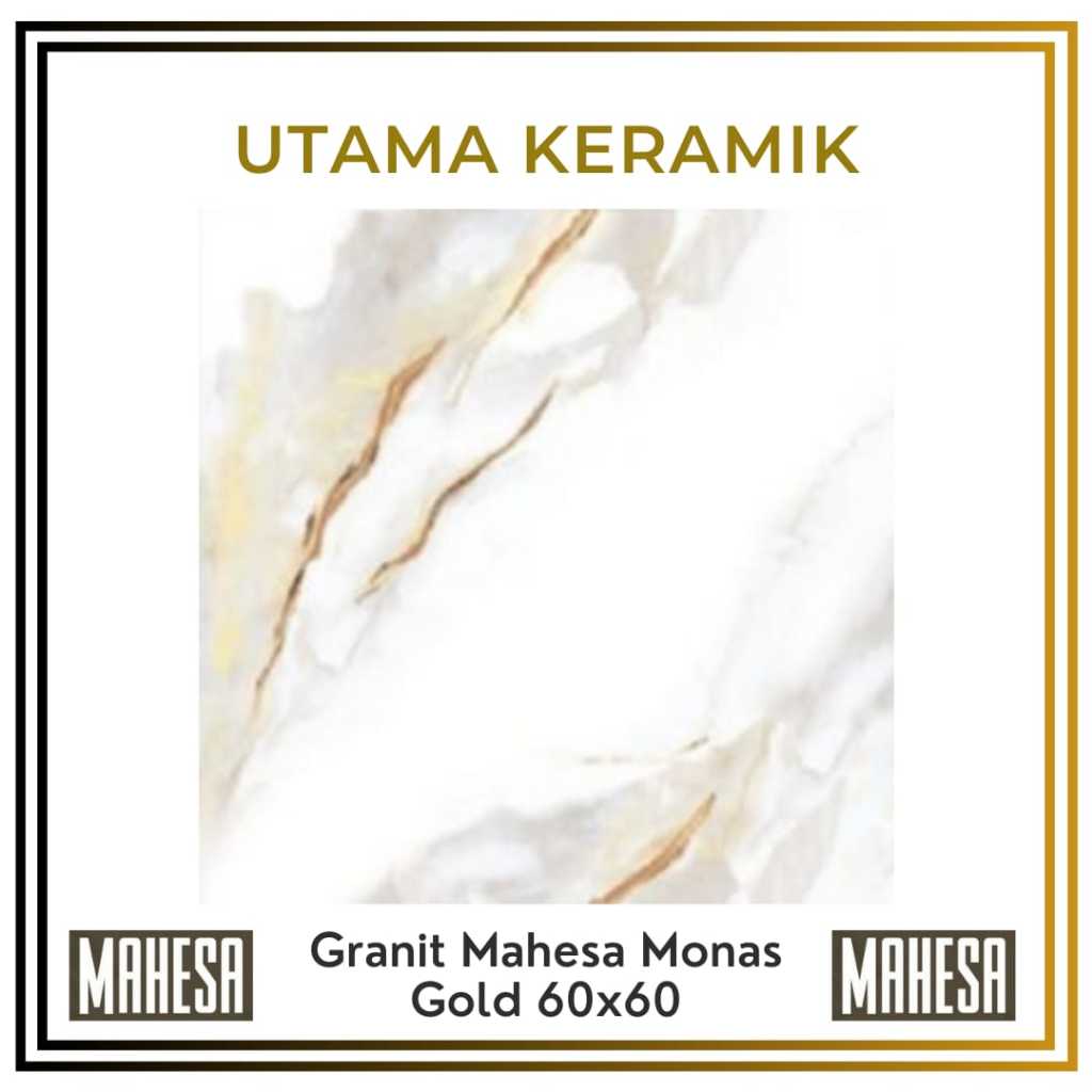 Granit Mahesa 60x60 Monas Gold Glossy - Granit Motif Marble Putih 60x60