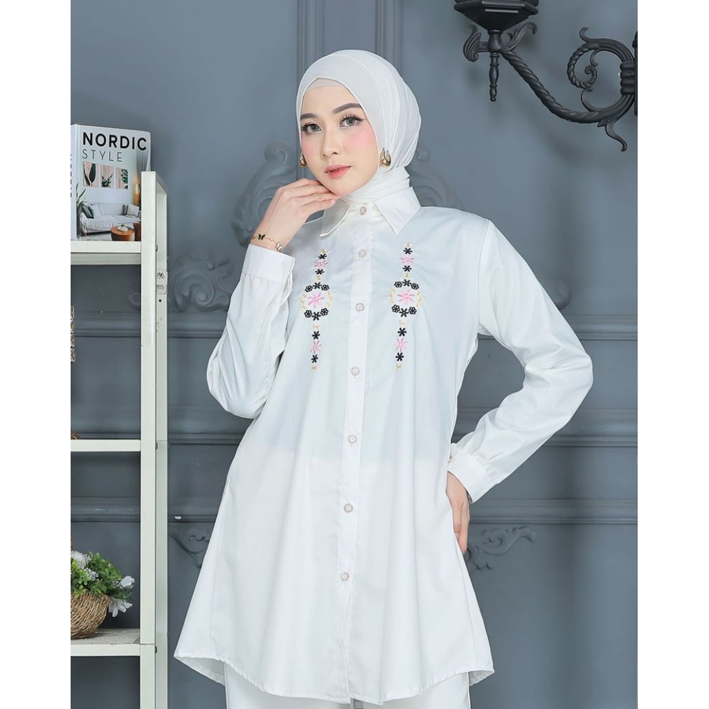 Tunik Bordir Kanaya - Katun Toyobo Premium, Pilihan Muslimah Masa Kini