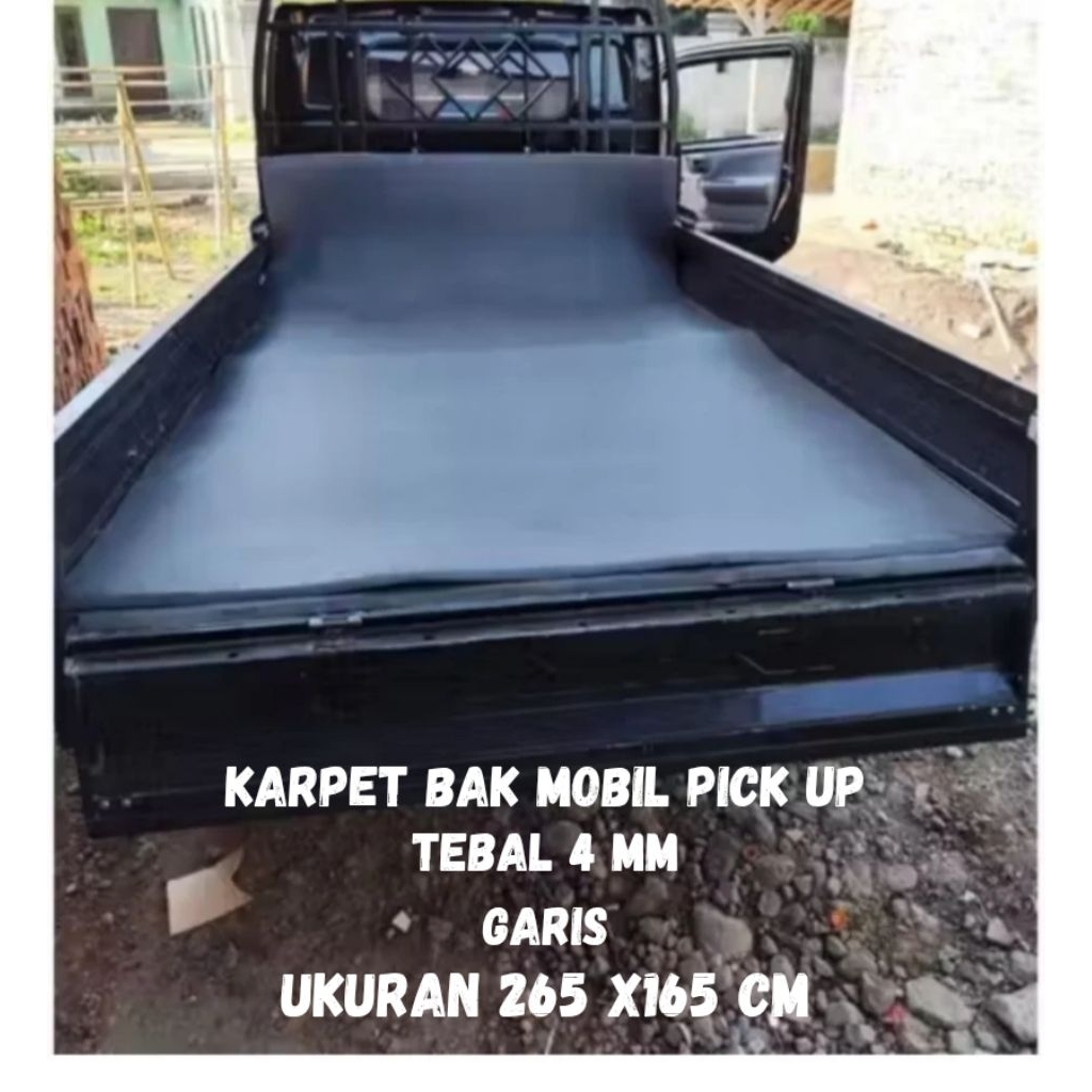 Karpet Alas Bak Mobil Pick Up 4mm | Karpet Bak Mobil Pick Up Tebal Motif Garis Ukuran 265 x 165  New