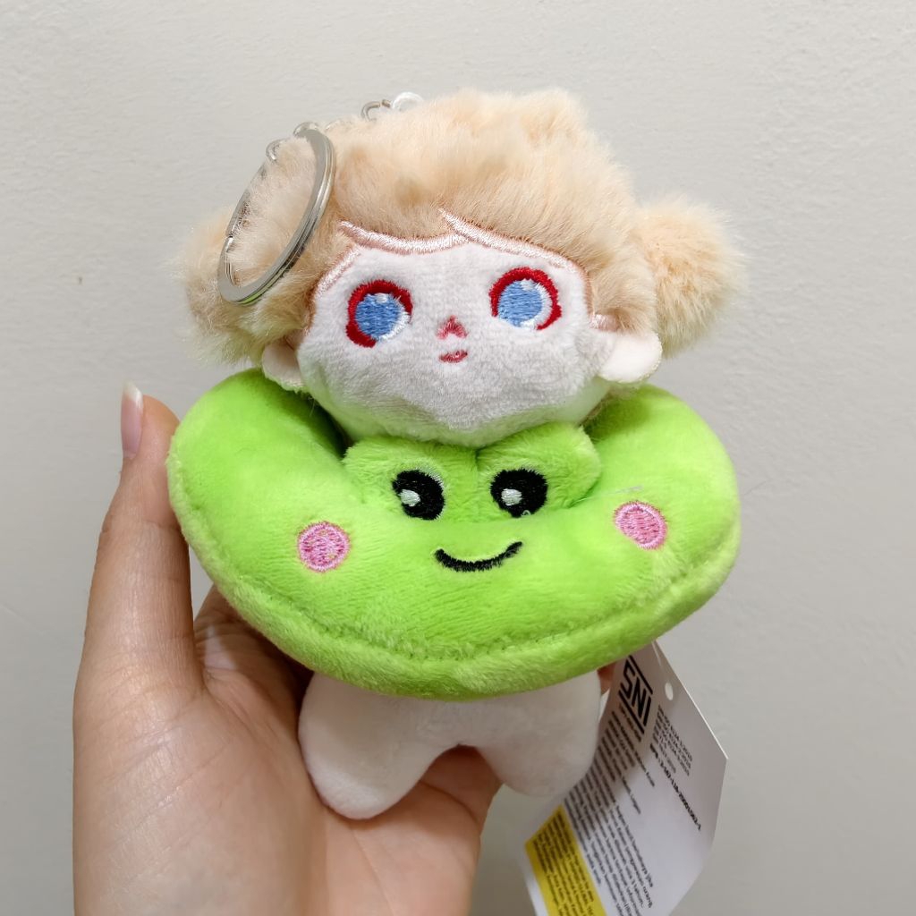 Gantungan boneka plush Dimoo pelampung kodok Miniso