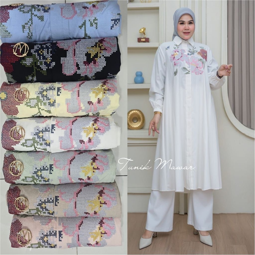 TOP TUNIK MAWAR WINODY//LONG TUNIK FASHION KEKINIAN WANITA//TUNIK TERBARU WINODY