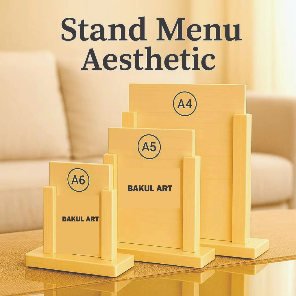 Stand Menu Cafe Resto Kayu Solid / Menu Holder / Stand Kalender
