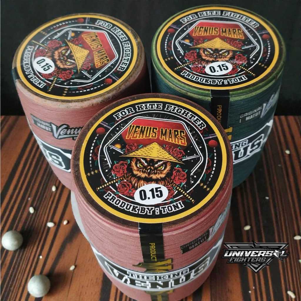 Benang Senar Gelasan Layangan Matot Abu Import Venus Mars 0.15 6000yard