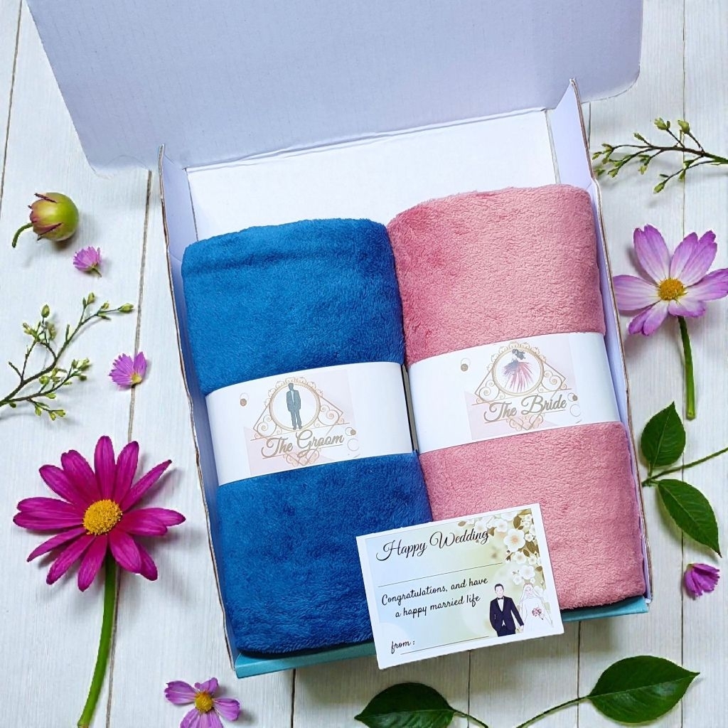 Hampers Handuk Couple Wedding/ Hampers Wedding/Hampers Anniversary/Kado Pernikahan