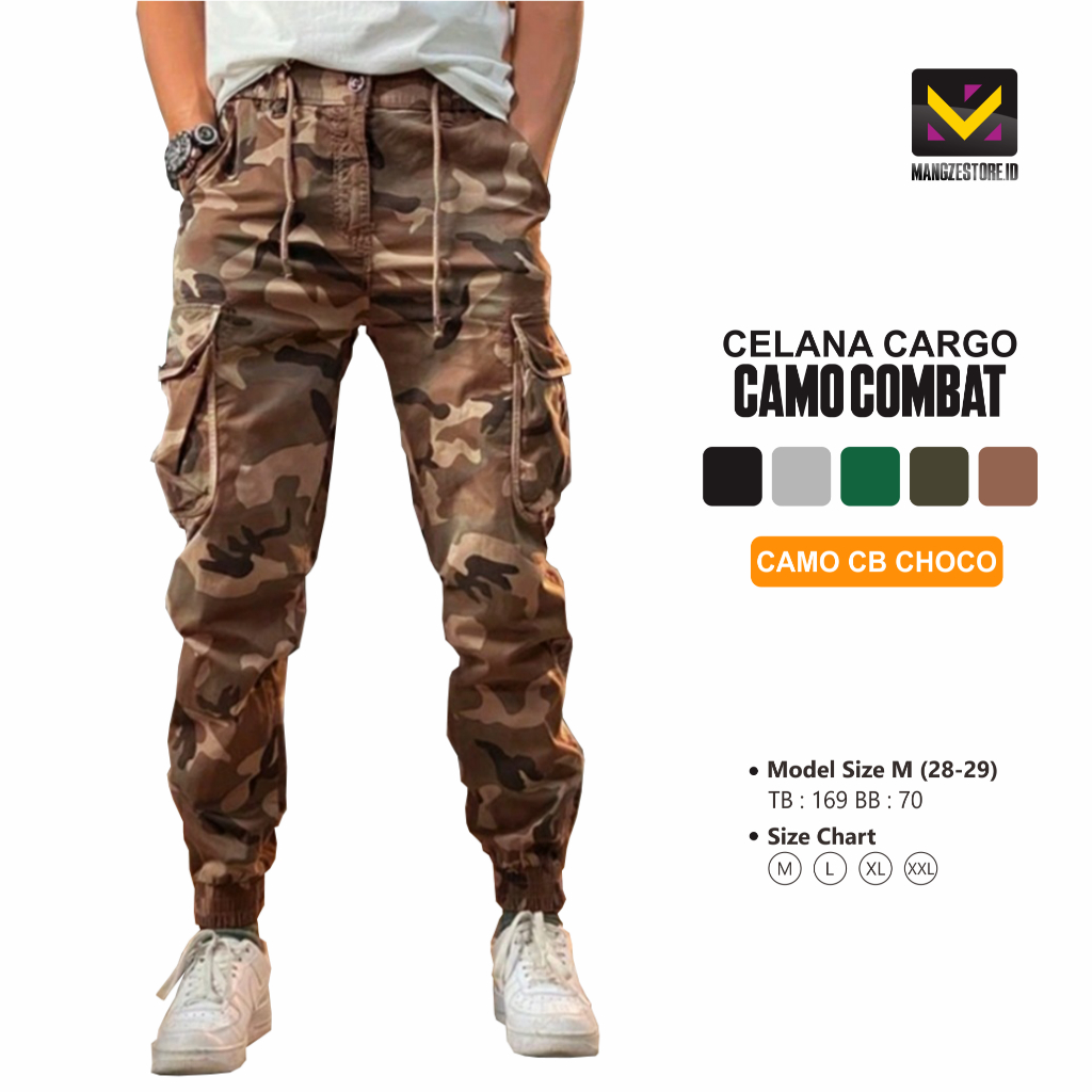 CELANA CARGO JOGGER CAMO I CELANA CARGO LORENG I CELANA PRIA WANITA
