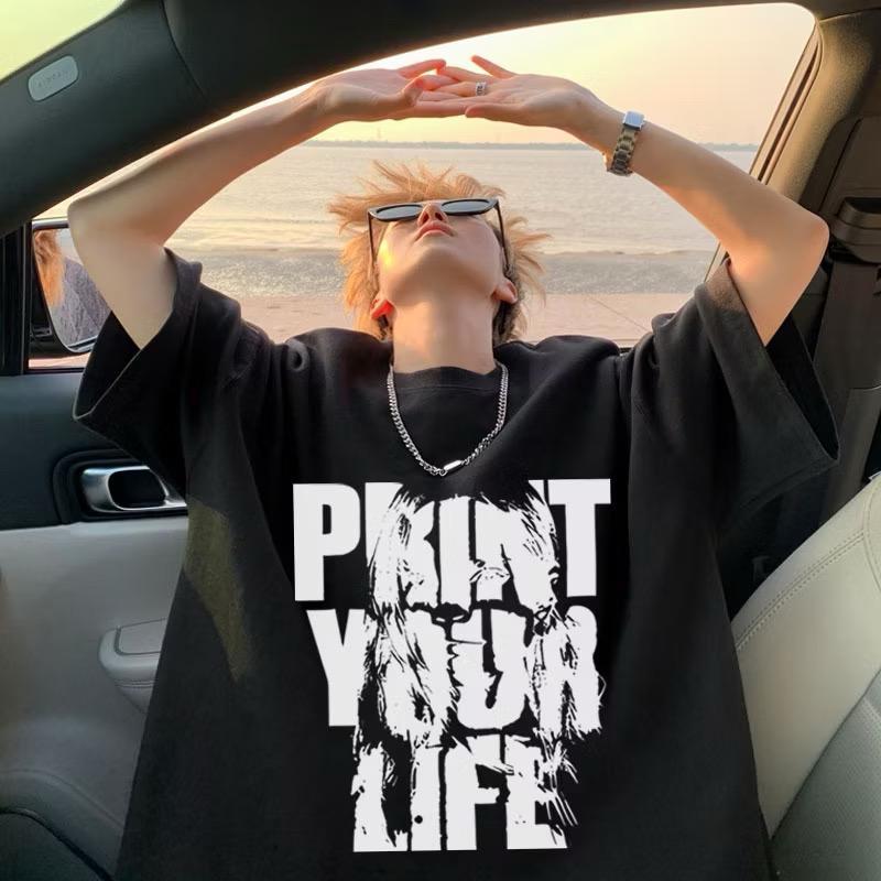 KAOS MOTIF ONE KAOS RETRO TSHIRT MOTIF PRINT YOUR LIFE UNISEX 100% COTTON KAOS PRIA & WANITA KAOS GA