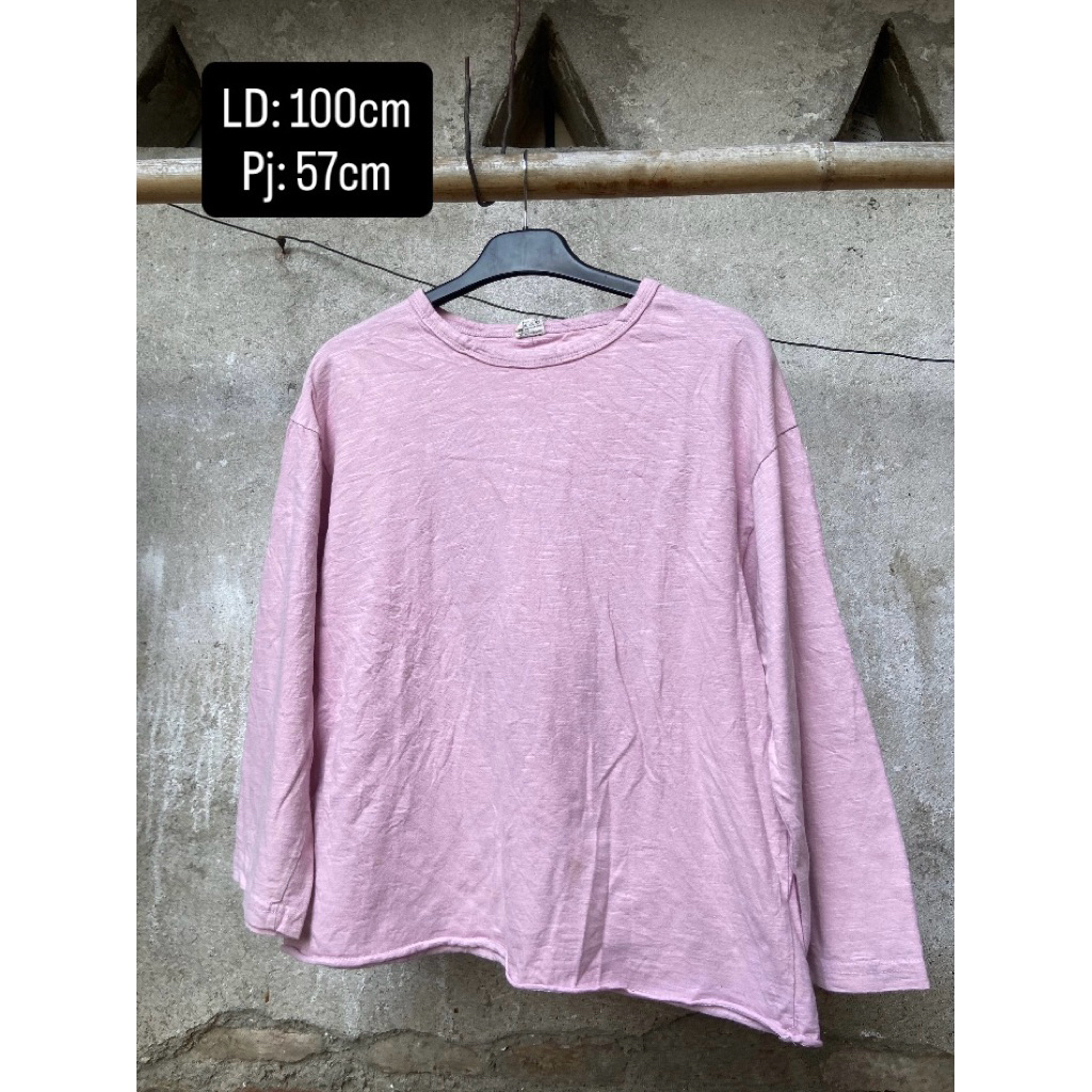 atasan kaos lengan panjang tebal lilac