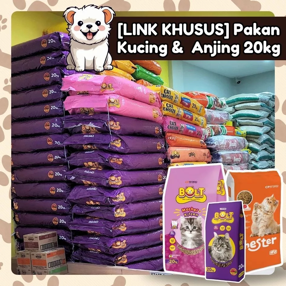 "KHUSUS INSTAN & SAMEDAY" PROMO MAKANAN KUCING DRY FOOD KEMASAN 20KG (SEGALA MERK MAKANAN KUCING) CA