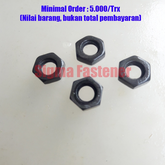 Jam Nut Mur Tipis Hitam M6