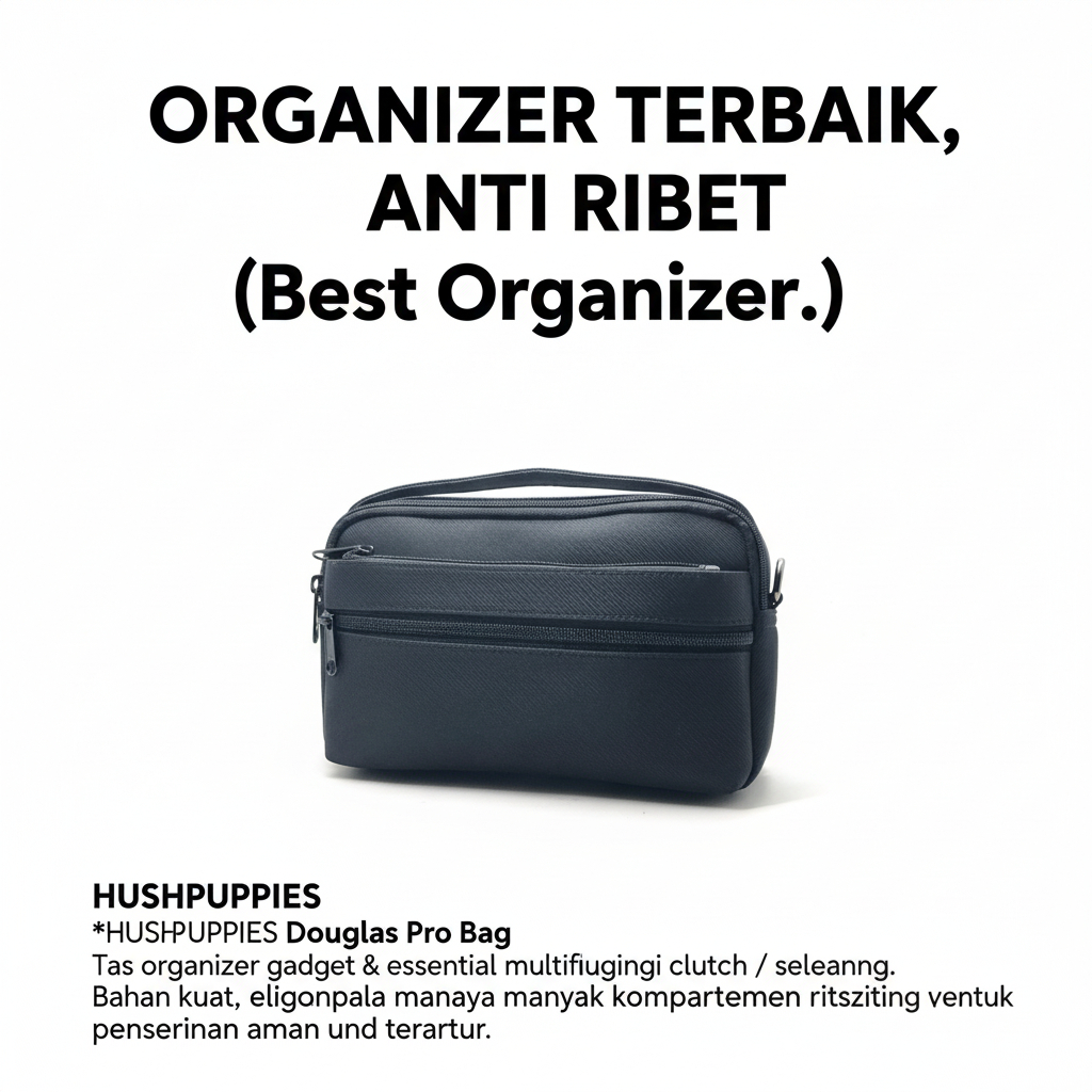 HUSH PUPPIES DOUGLAS PRO PREMIUM TAS HAND BAG PRIA TRAVEL ORGANIZER SELEMPANG MULTIFUNGSI TAHAN AIR