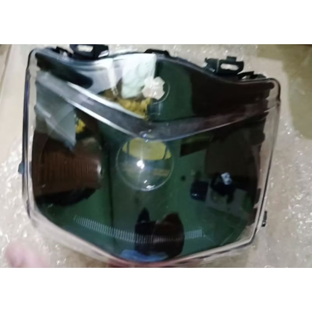 Satu Paket Reflektor Lampu Depan Beat Karbu Lama Set Lampu H4 Devil Merah