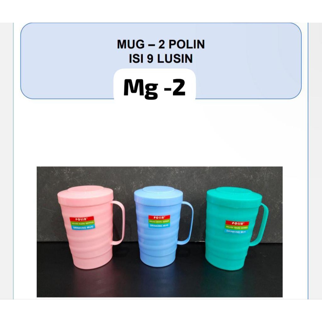 Gelas polin mug tutup plastik kapasitas 500 ml