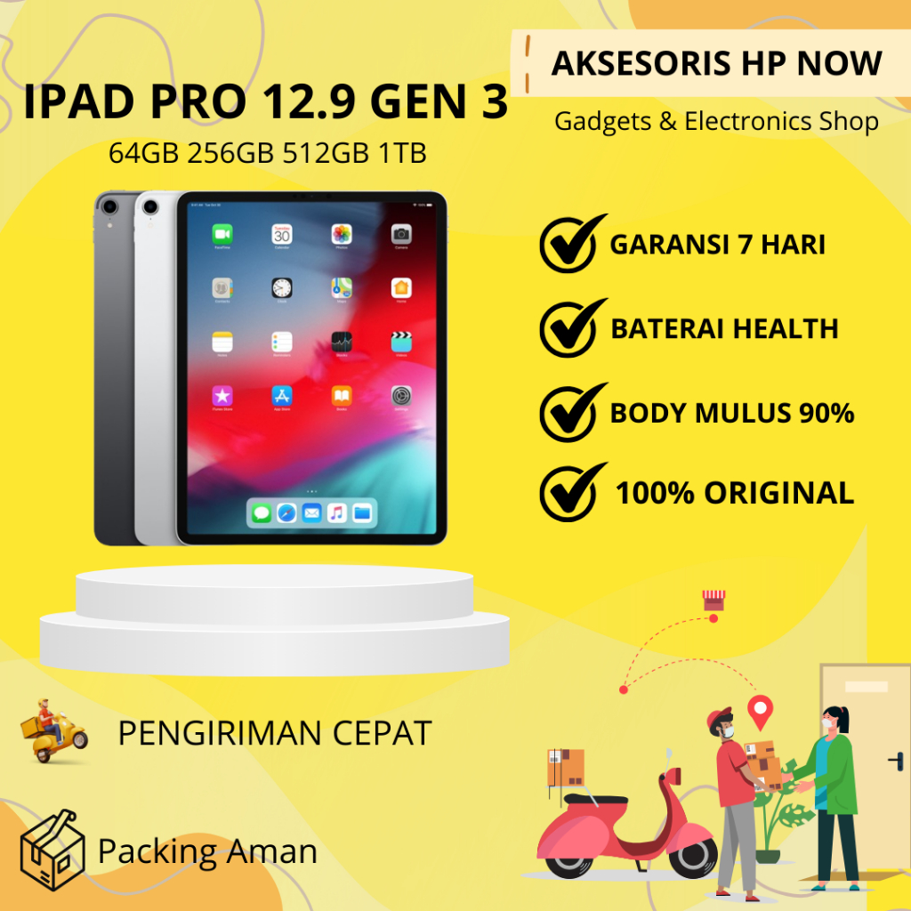 Ipad Pro 12.9 GEN 3 (2018) 64GB 256GB 512GB 1TB Wifi Only Second ORIGINAL - AHN