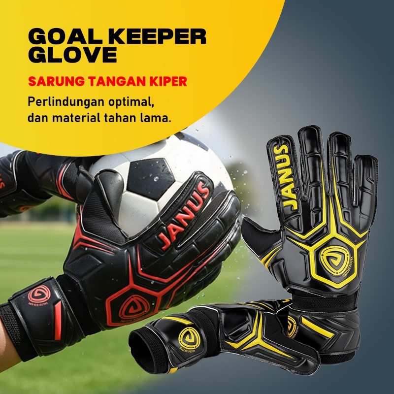 Sarung Tangan Kiper Bola Bahan Latex Tebal Anti Slip
