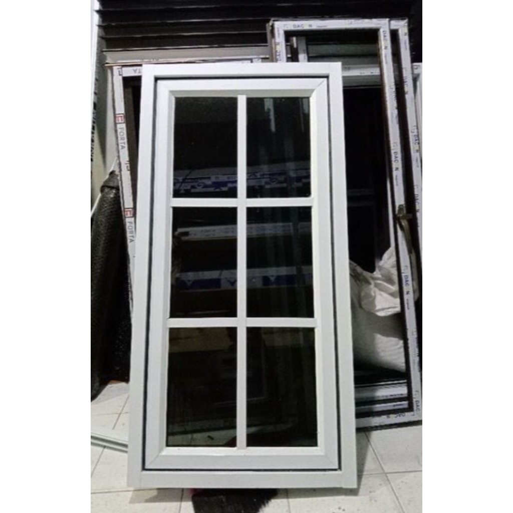Jendela Aluminium Single + Ornamen T.150cm x L.50cm
