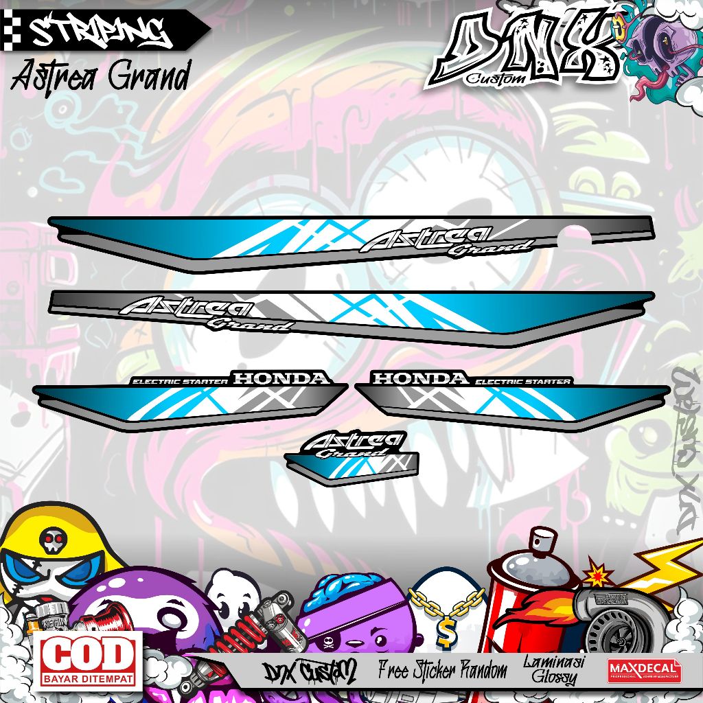 STRIPING VARIASI HONDA ASTREA GRAND BULUS ORIGINAL CUSTOM 1993 93 94 KD92