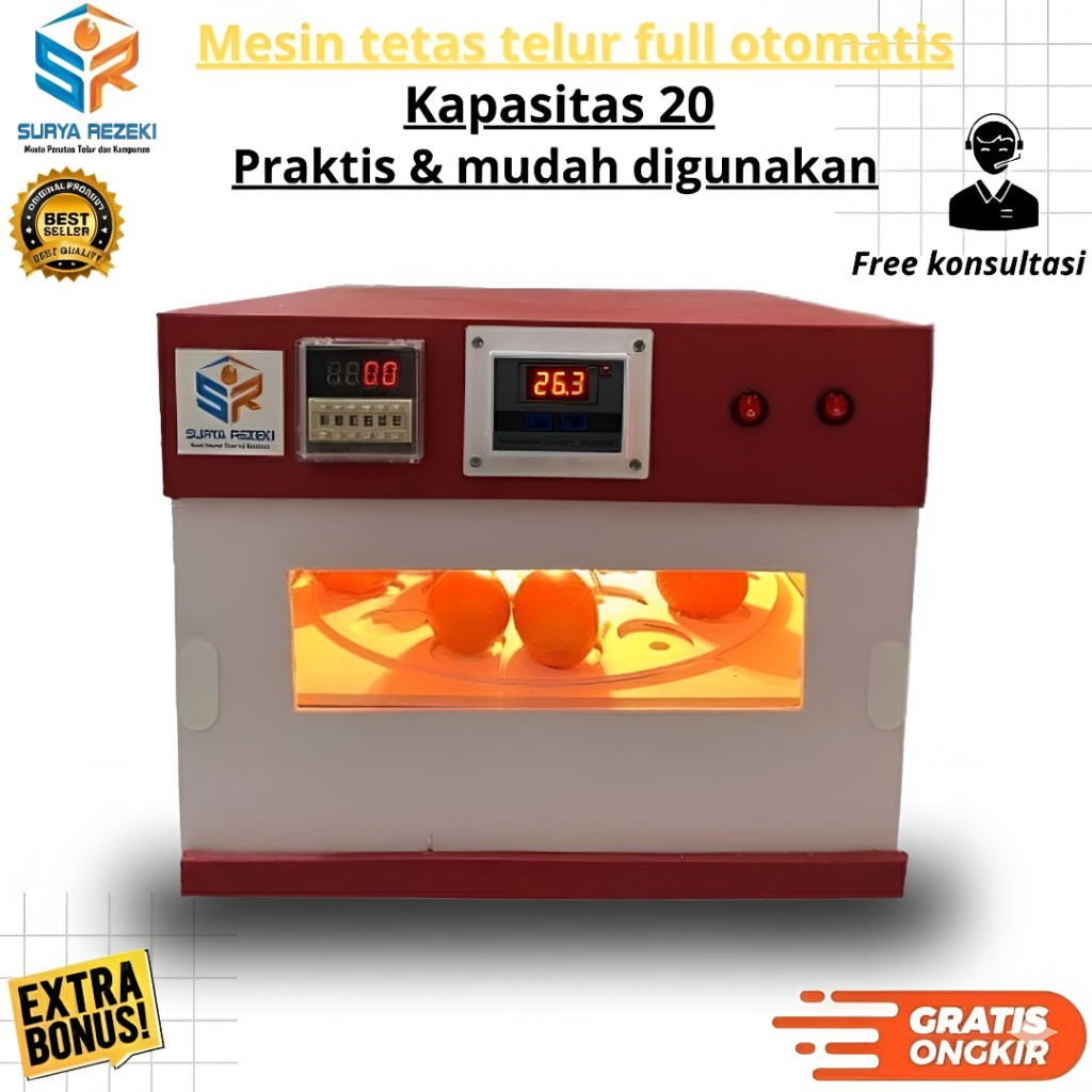 mesin tetas telur full otomatis kapasitas 20 telur