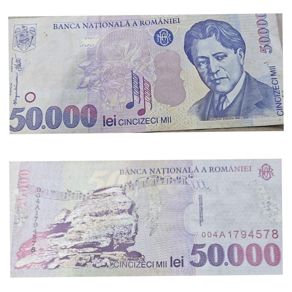 #Nominsl besar koleksi negara Romania romanie 50.000 leu 1996 Dijamin Original 100%