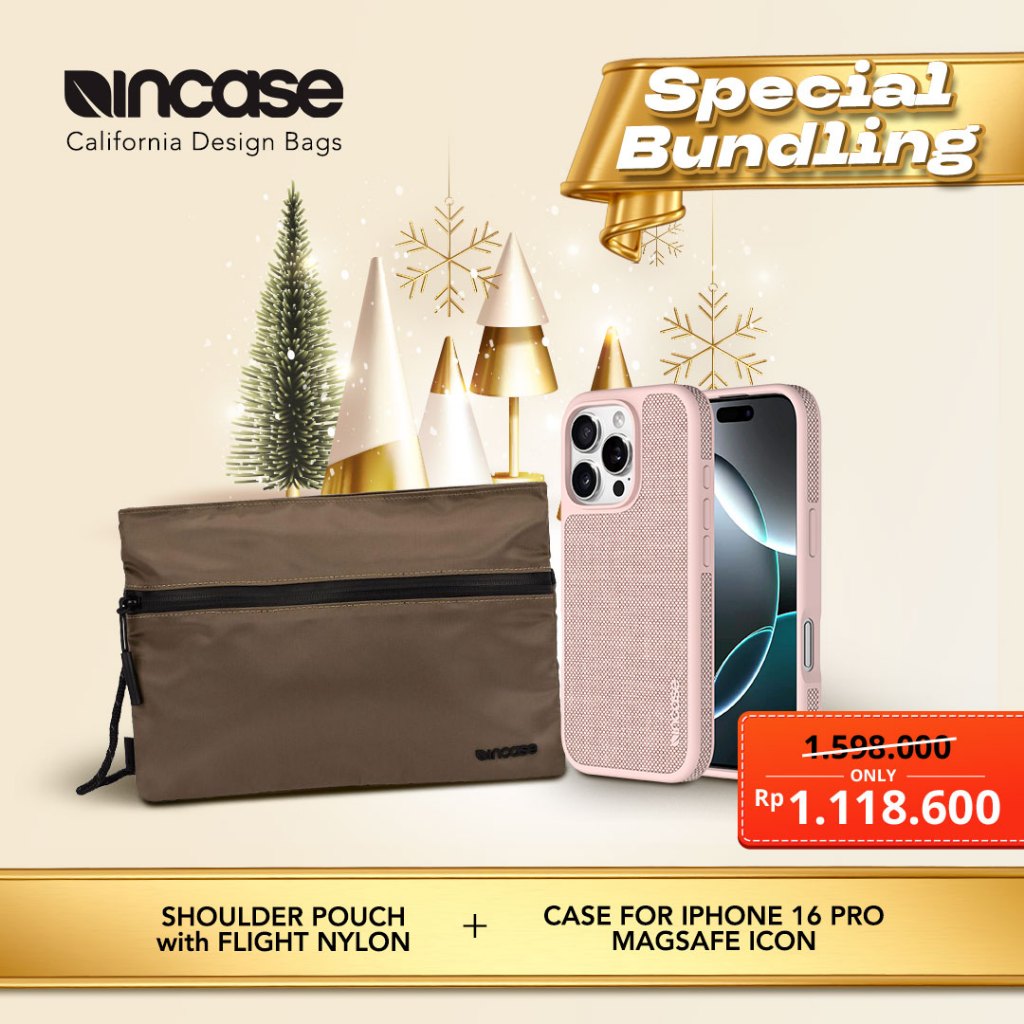INCASE SPECIAL BUNDLING – INCASE CASE FOR IPHONE 16 SERIES free SHOULDER POUCH WITH FLIGHT NYLON