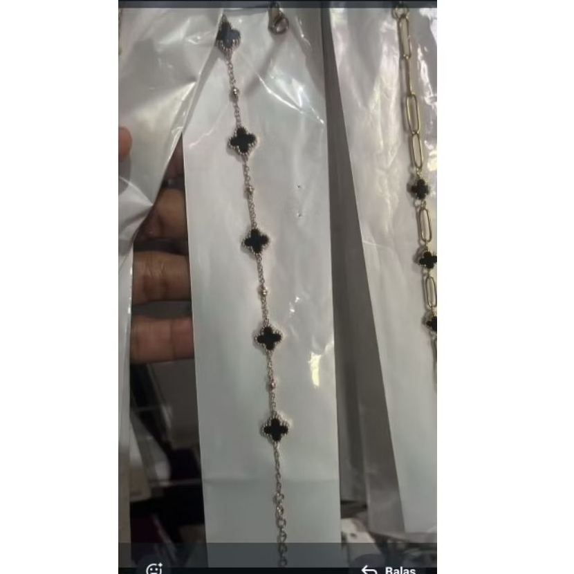 gelang rantai rantai bunga hitam rose