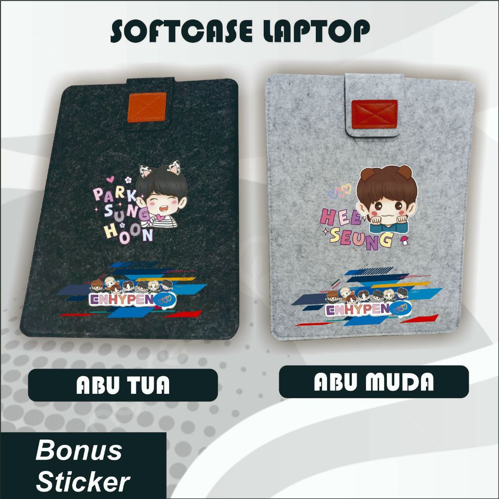 Sleeve Case Sarung Laptop Enhypen Jay Heeseung Jake Sunghoon Sunoo Niki Jungwon