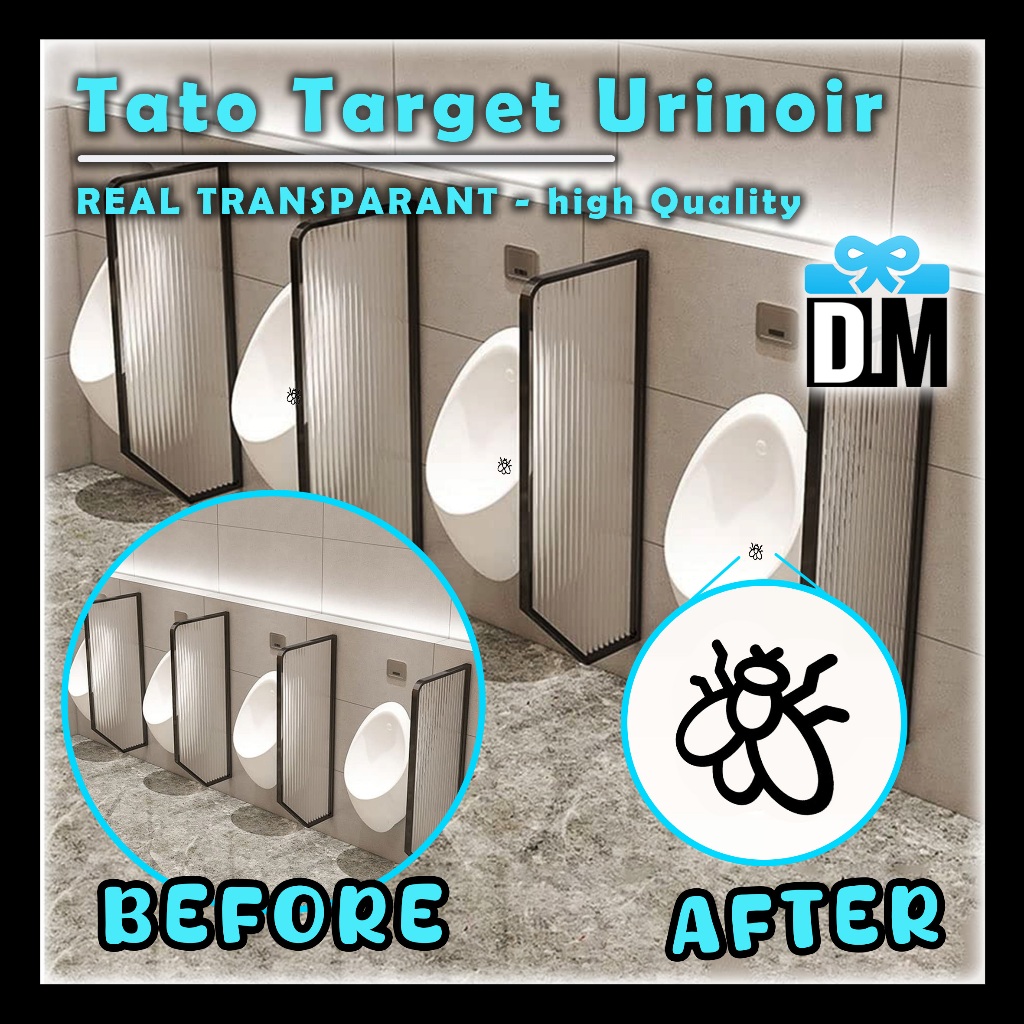 Tato Sticker Target Urinoir - Sticker lalat toilet kloset urinoir uv dtf terkuat tahan lama toilet