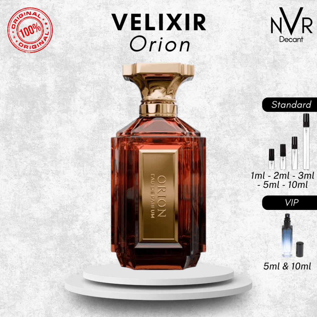 Decant/Tester Parfum Velixir Orion Eau De Parfum 1ml, 2ml, 3ml, 5ml, 10ml | Decant Original 100% Tan