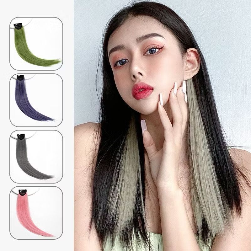 { OMG } Jepitan Wig Warna Warni Jepitan Rambut Palsu Warna Warni / Hair Clip Wig Colour Highlight Ra
