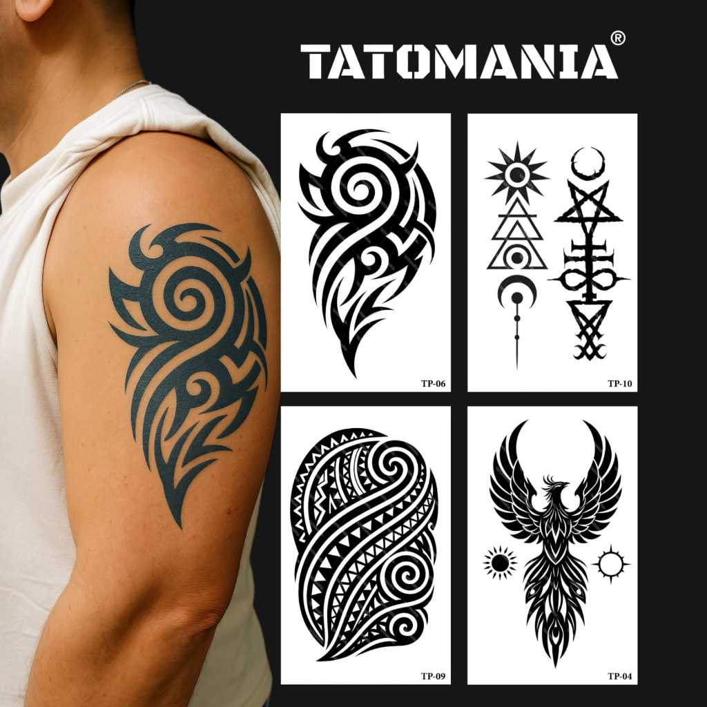 DuniaTato - Tato semi permanen Stiker Tato Temporer Motif Tribal Polynesian