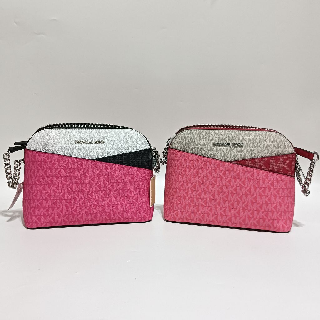 MK Jetset Travel Dome Crossbody/Raspberry Multi