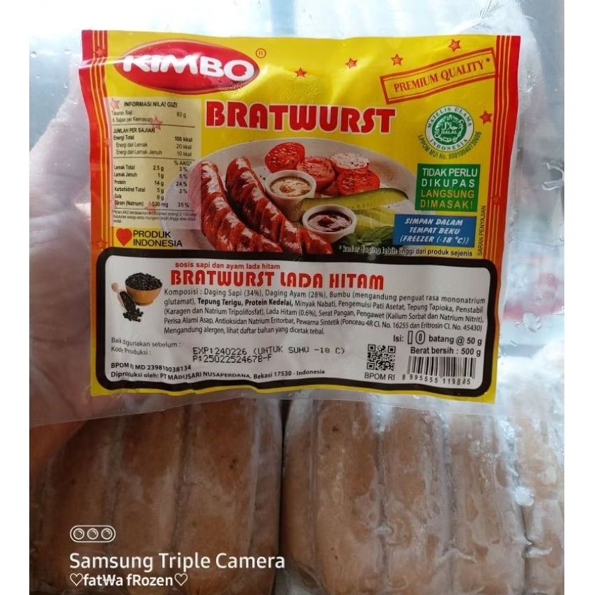 SOSIS KIMBO BRATWURST LADA HITAM