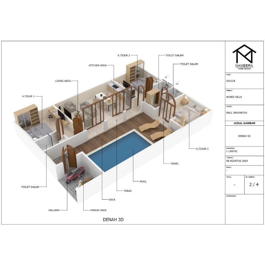 Jasa Desain Rumah Modern | Desain Denah 3D Rumah | Desain Rumah