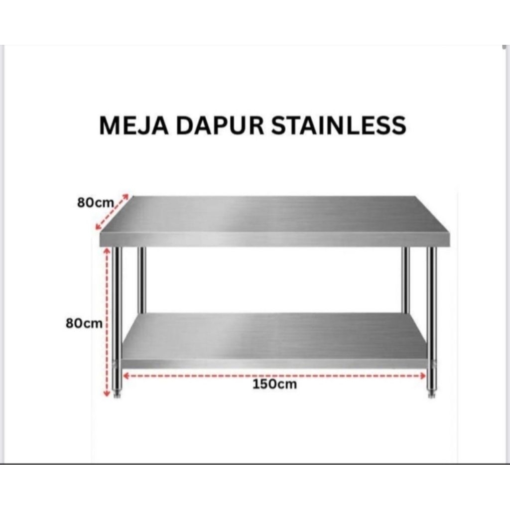 Meja Kerja Stainless, Meja Dapur Stainless, Meja Working Preparasi bahan Stainless, Meja Dapur, Prep